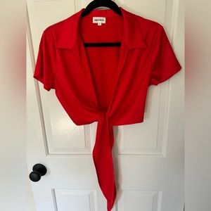 Superdown Miley crop top tie front